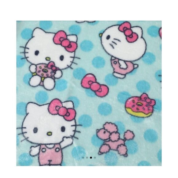 NEW! Hello Kitty Striped Silk Touch Blanket 40in x 50in Style B - Picture 2 of 4